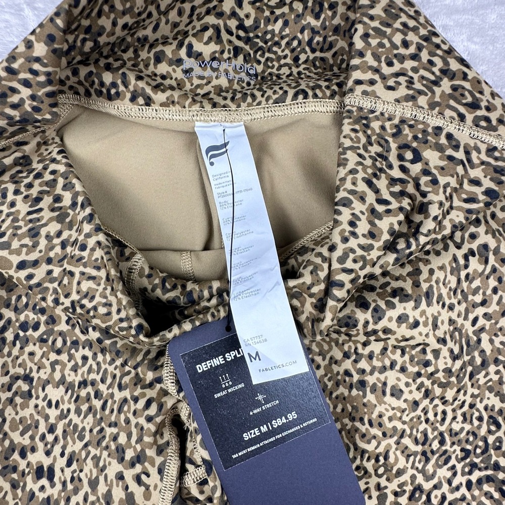 NWT Fabletics PowerHold Define Split Hem Pant Leopard Print High Waist Leggings - Picture 6 of 14